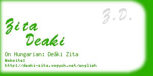 zita deaki business card