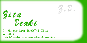 zita deaki business card